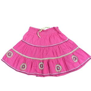 Boden Pink Mini Skirt with Embroidered Details